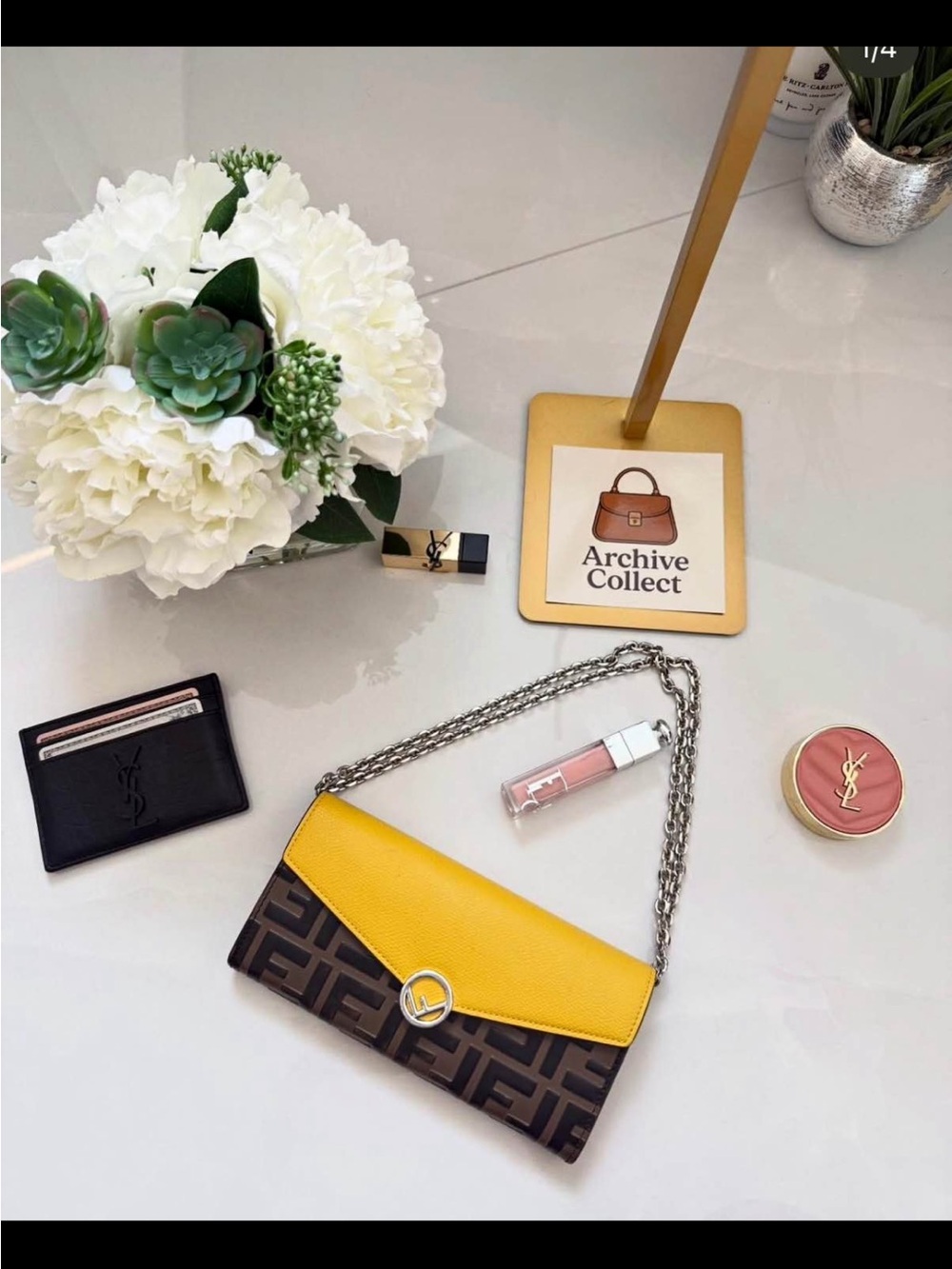 Fendi  never used wallet on a chain soft as butter